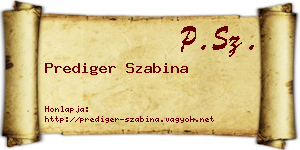 Prediger Szabina névjegykártya